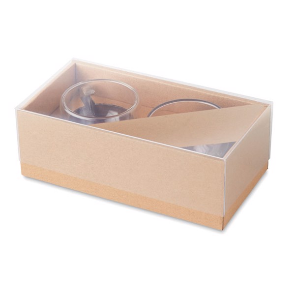 Set kozarcev za espresso Belize, 60 ml, bambusovi krožniki