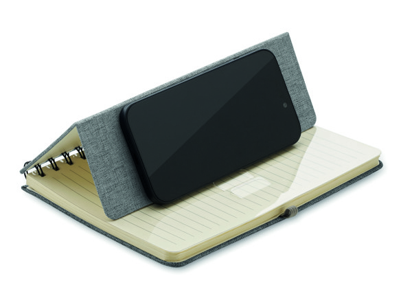 DIN A5-Notizbuch RPET Strata - Grau