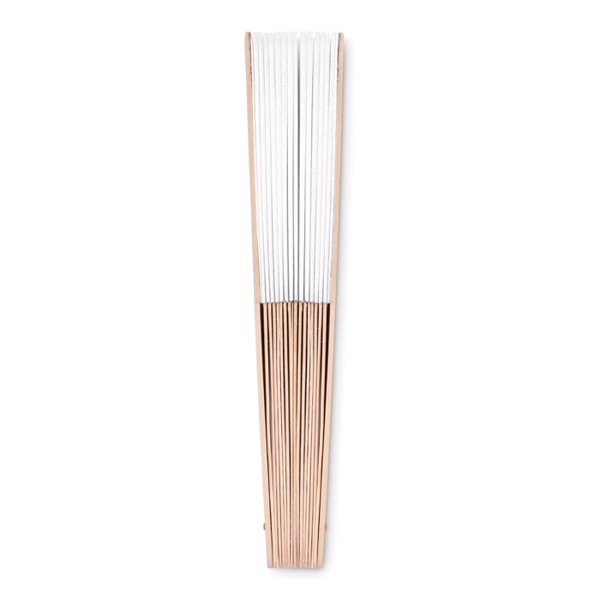Ročna ventilatorja Fanny Wood, les, 410x220 mm - Bela