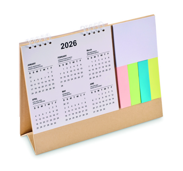 Desk calendar with memo pad Calendoo