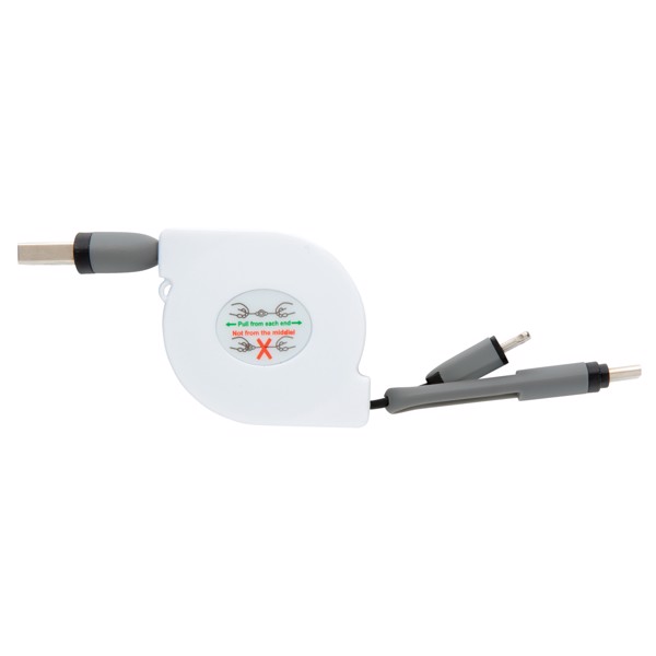 Xd Collection 3v1 polnilni kabel, 100 cm, izvlečen - Črna