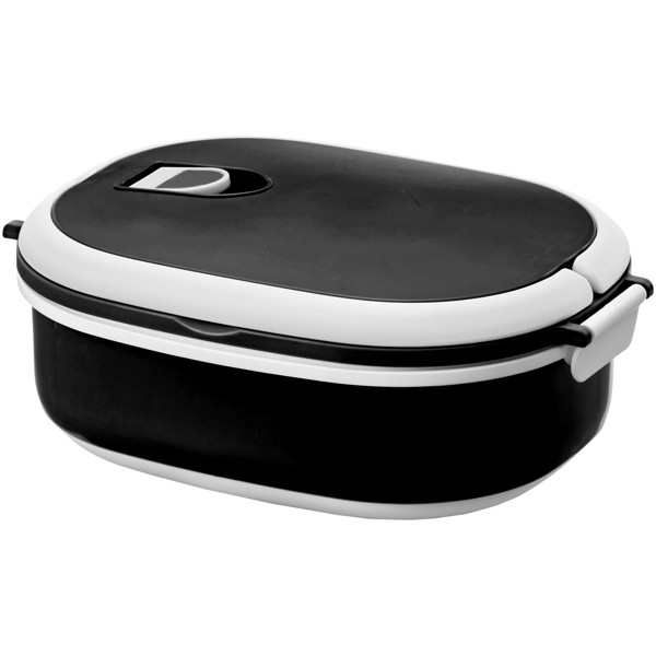 Spiga 750 ml lunch box - Solid Black / White