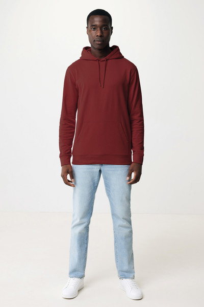Sweat à capuche en coton recyclé IQONIQ Jasper - Rouge Bordeaux / XXL