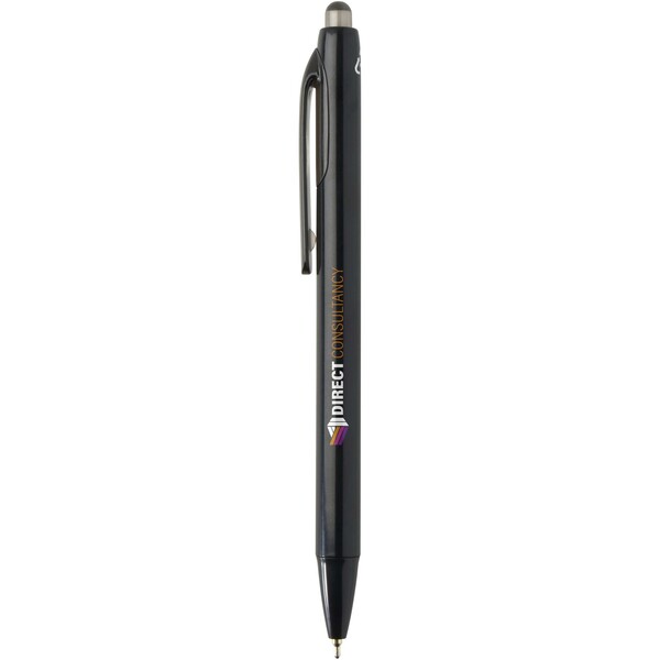 Glen RCS recycled bi-injected ballpoint pen (blue ink) - Black