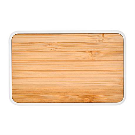 Personalised bamboo and ABS power bank 5000 mAh with dual USB-C port
