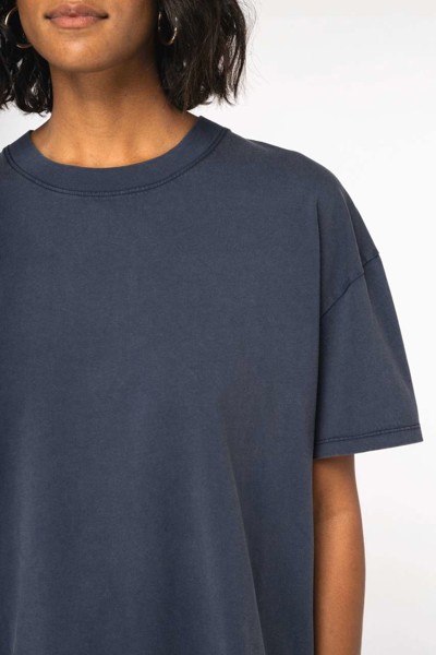 Ladies’ Washed Effect Oversized T-Shirt - Washed Black / L/XL