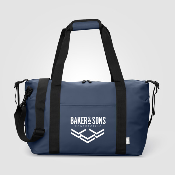 Sac de voyage Malmö recyclé – 30 L - Bleu marine / Sérigraphie