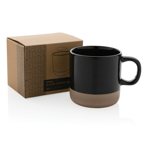 Glazed ceramic mug 300ml - Black