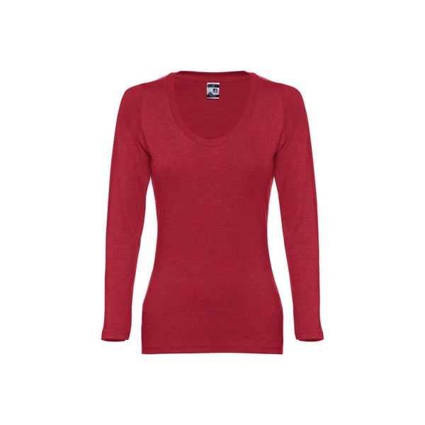 THC BUCHAREST WOMEN. Dámské tričko s dlouhým rukávem - Červený Melír / XXL