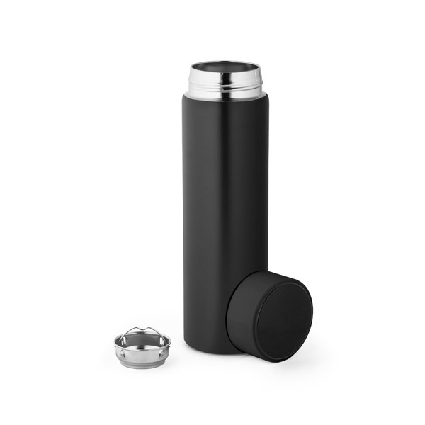 ROSSI. Garrafa térmica em aço inoxidável 470 mL - Preto