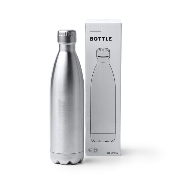 Personalised thermal water bottle stainless steel 850 ml with screw cap