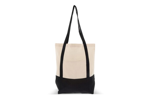 Sac à provisions en coton OEKO-TEX® 140g/m² 40x10x35cm - Noir