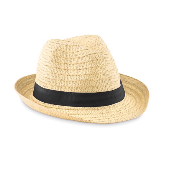 Paper straw hat Boogie - Black