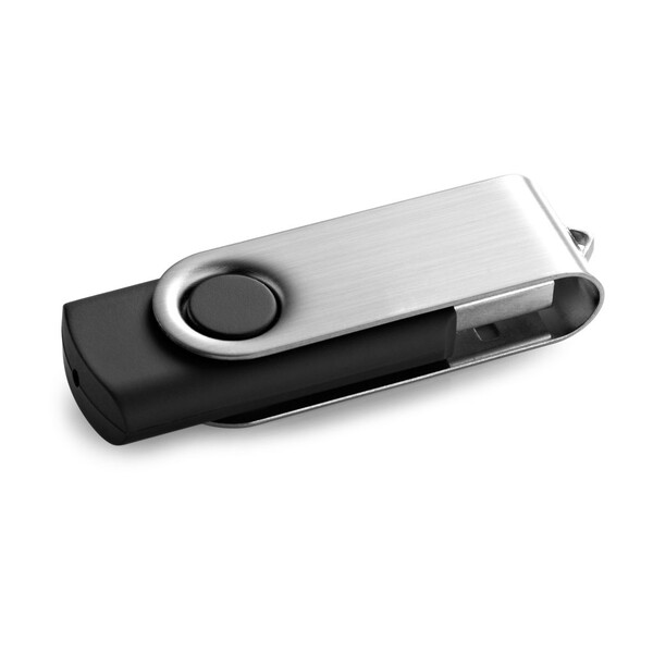 CLAUDIUS 2GB. 2 GB USB flash disk s kovovým klipom - Čierna