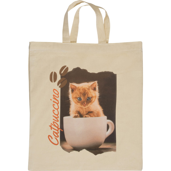 Short-handled shopping bag REBECA - White