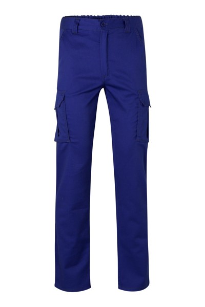 Calças de Trabalho Elásticas com Multi-bolsos - Azul real 