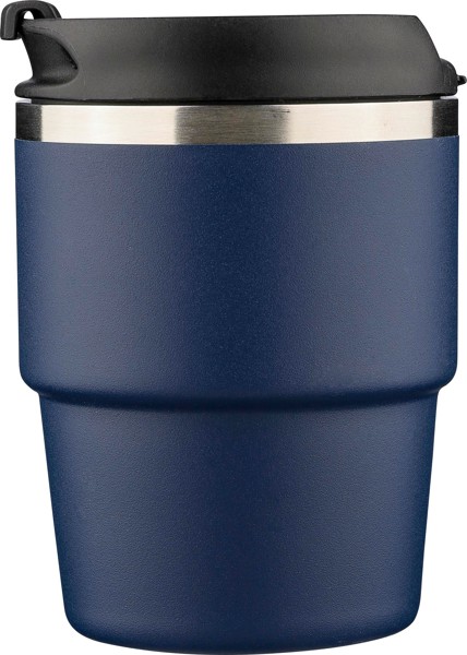 ￼Gerecycled roestvrijstalen dubbelwandige drinkbeker (175 ml) Oli - wit