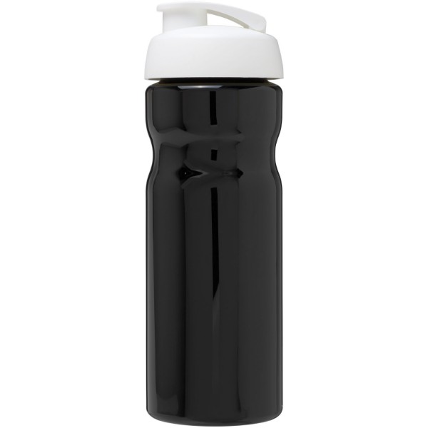 Športová fľaša H2O Base® 650 ml s odklápacím viečkom - Jednofarebná čierna / Biela