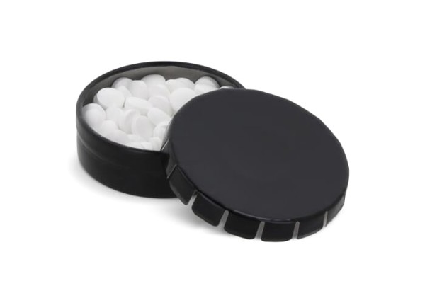 Mini clic tin pebermynteæske - Sort