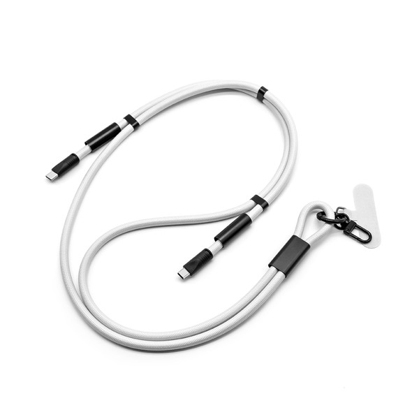 Rychlonabíjecí datový kabel s lanyardem UC062 - WHITE