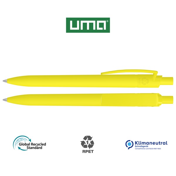 RECYCLED PET PEN STEP F GUM guľôčkové pero - Žltá