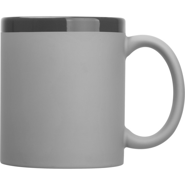 Ceramic mug – rubberized RONALD - Silvergrey