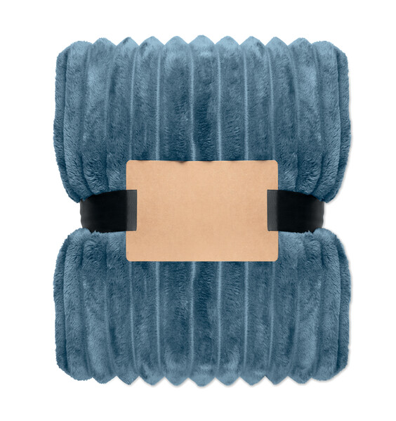 RPET fleece striped blanket Nieve - Petrol