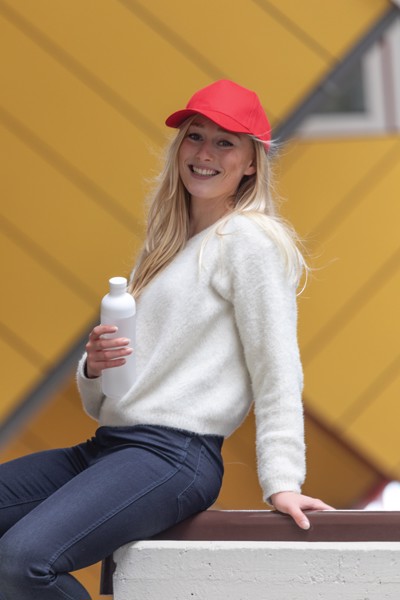 5 dílná kšiltovka Impact z 280g recyklované bavlny AWARE™ - Červená