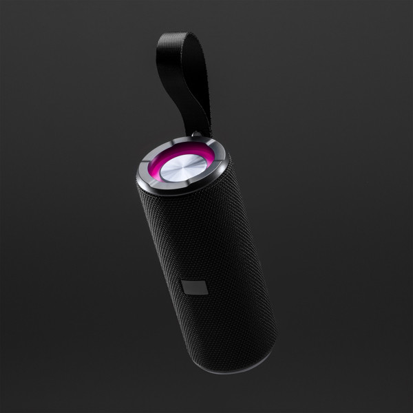 Wireless promotional speaker with LED membrane and fabric finish 10W