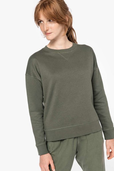 Eco-Friendly Ladies’ Drop-Shoulder Sweatshirt - Peacock Blue / 2XL