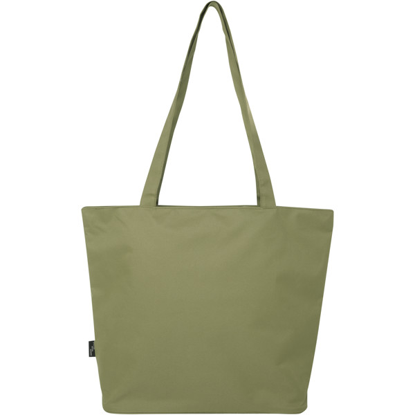 Tote bag in materiale riciclato certificato GRS con cerniera Panama 20l - Oliva