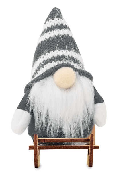 Gnome on wooden sleigh Frosty Sleigh - Grey