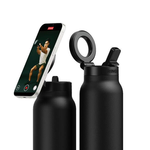 RINGO Pro MagSafe® Waterbottle w Magnetic Booster Ring 710ML - Black