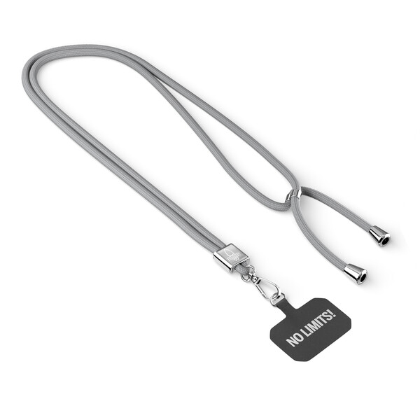 Crossbody, trendy 2-tone cord phone holder made of polyester - Cool Grey 6 C / Silver accessories