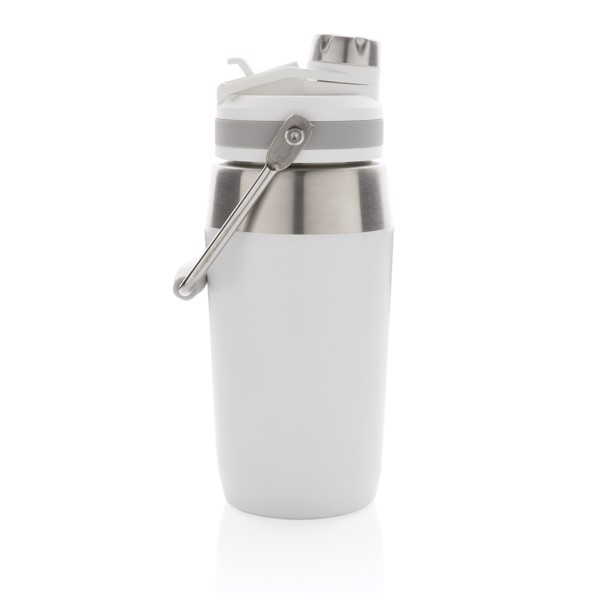 Vacuum stainless steel dual function lid bottle 500ml - White