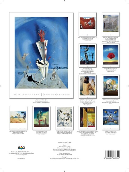 Nástenný Kalendár Salvador Dalí 2027