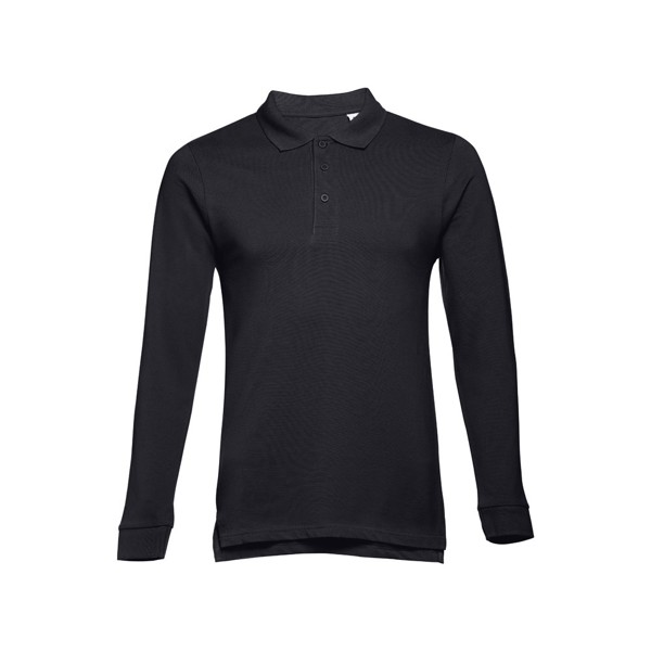 THC BERN 3XL II. Men's long sleeve polo shirt - Black / 3XL
