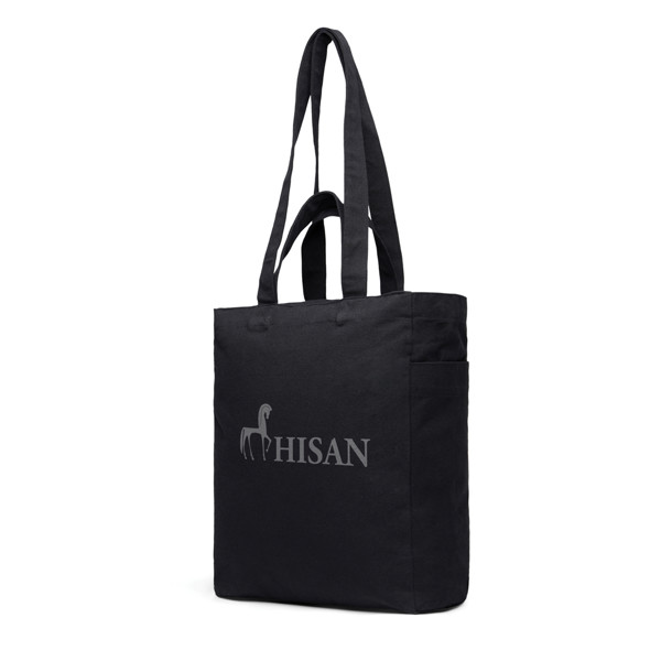 VINGA Hilo AWARE™ gerecycled canvas tas met ritssluiting - Zwart