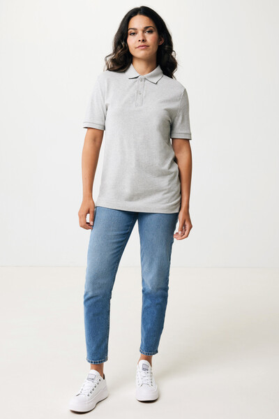 Polo tričko IQONIQ Yosemite z recykl. bavlny - Heather Grey / L