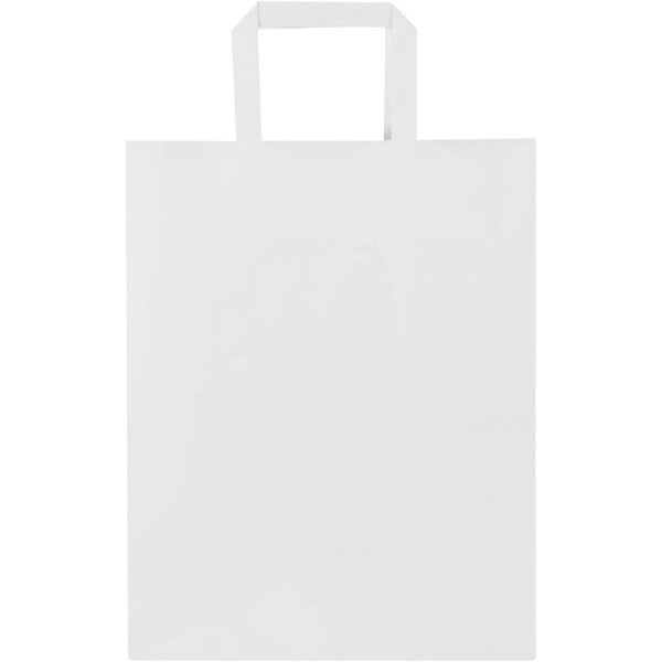 Kraft papieren tas 80 g/m² met platte handvatten – 25 x 15 x 32 cm - Wit