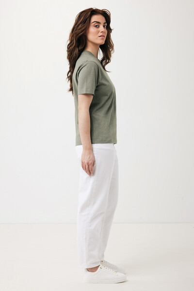 T-shirt coupe boxy en coton recyclé IQONIQ Teide - Heather Green / L