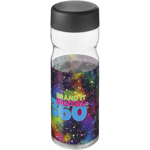 H2O Active® Base Tritan™ 650-ml-Sportflasche mit Drehdeckel - transparent klar / schwarz