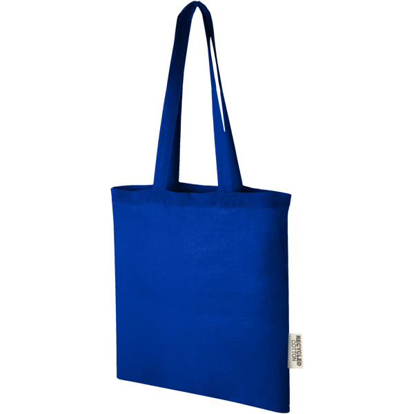 Sac shopping Madras en coton certifié GRS de 140 g/m2 de 7 L - Bleu royal