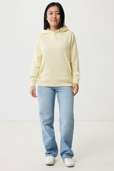 Mikina s kapucí a bočními kapsami Iqoniq Yengo z rec. bavlny - Cream Yellow / L