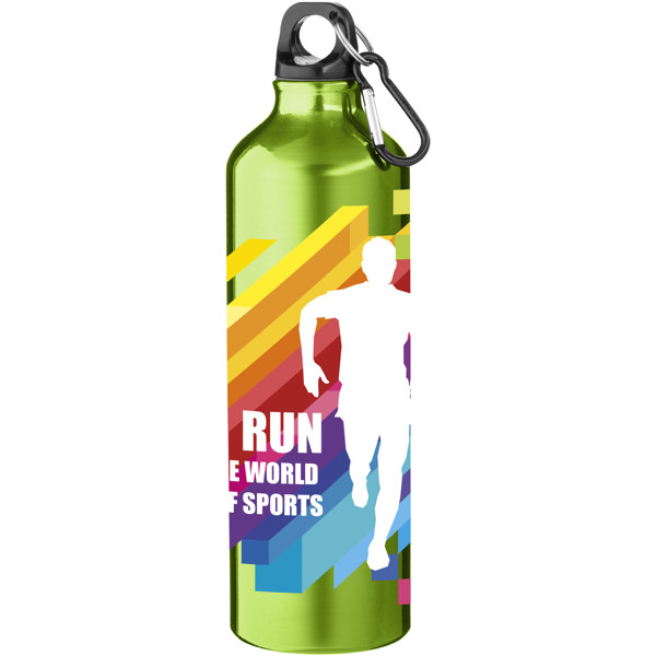 Oregon 770 ml aluminium water bottle with carabiner - Lime