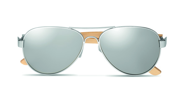 Bamboo sunglasses in pouch Honiara - Shiny Silver