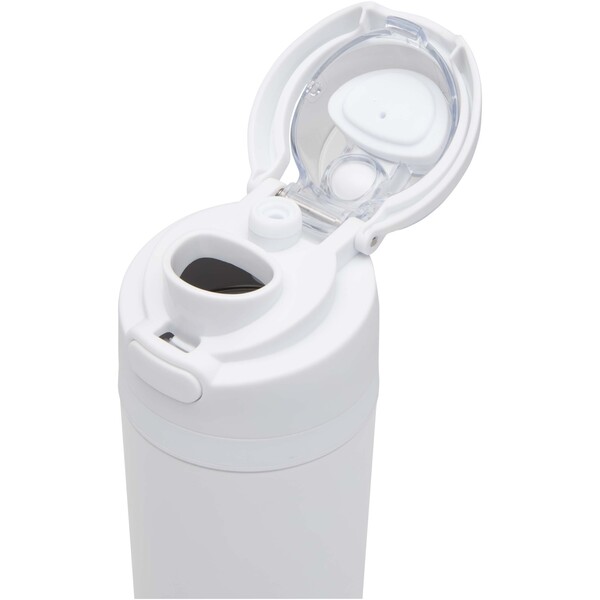 Theron 800 ml RCS recycled single wall stainless steel water bottle with dual function lid - White