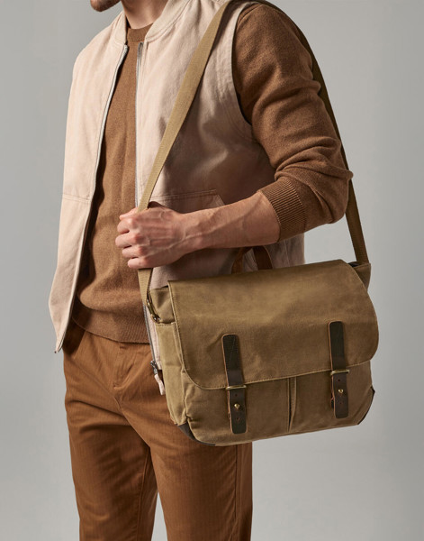Heritage Waxed Canvas Messenger - Olive Green / ONE SIZE