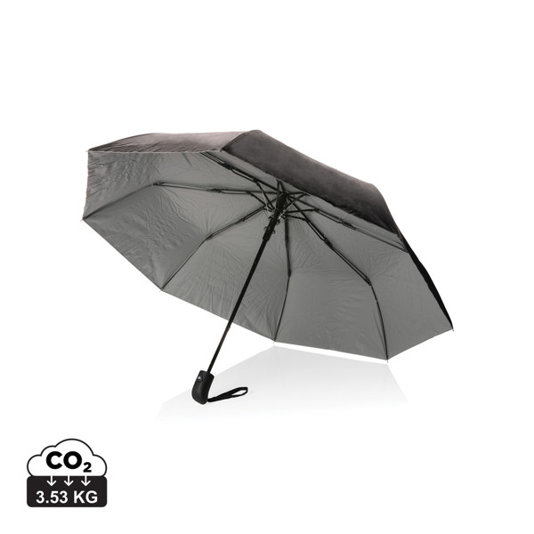 21" Impact AWARE™ RPET 190T Pongee dual colour mini umbrella - Silver