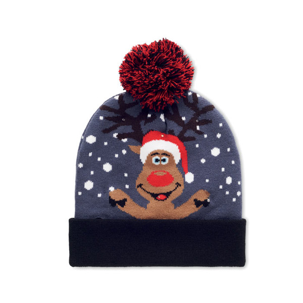 Christmas knitted beanie LED Shimas Light - Blue